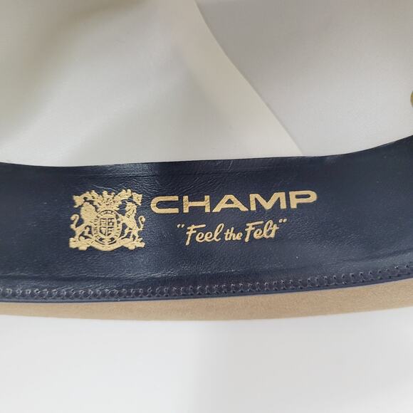 Vintage Champ Feel The Felt Fedora Brown Black KASMIR Finish 7-1\8 Airplane Pin - Picture 8 of 10